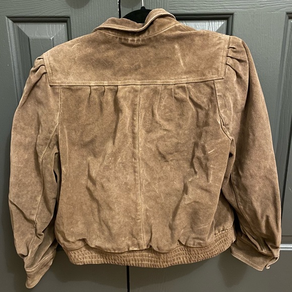 Vintage Split End Ltd Tan Suede Button Up Jacket Size 12 - Picture 2 of 3